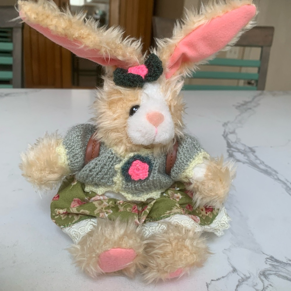 Bunny Rabbit Fine Toy Co Ltd + Backpack Sweater Plush Toy Cottagecore Country